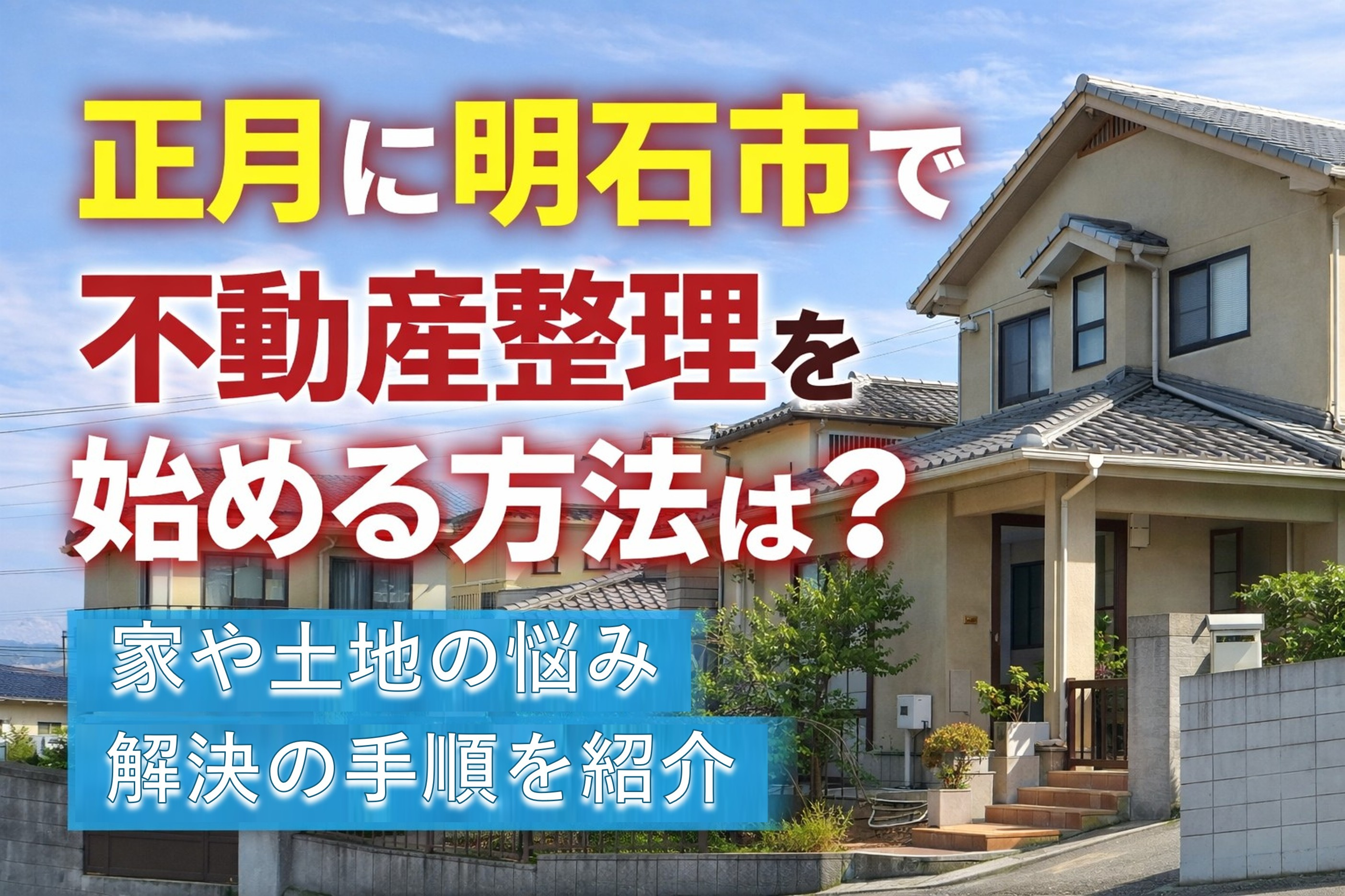 正月に明石市で不動産整理を始める方法は？家や土地の悩み解決の手順を紹介の画像