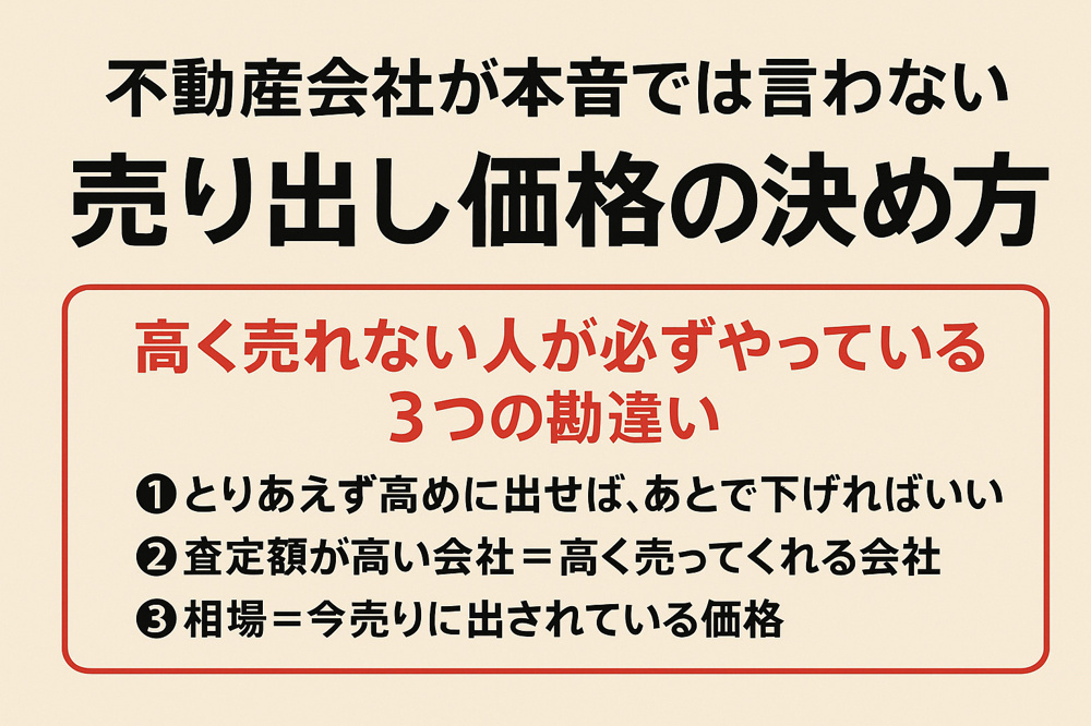 不動産会社が本音では言わない「売り出し価格の決め方」 ― 高く売れない人がやっている3つの勘違い ―の画像