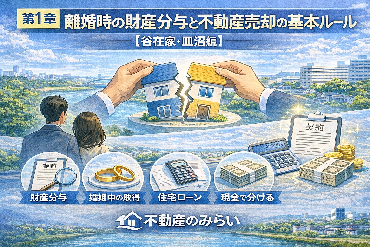 財産分与と不動産売却の基本を解説するイメージ