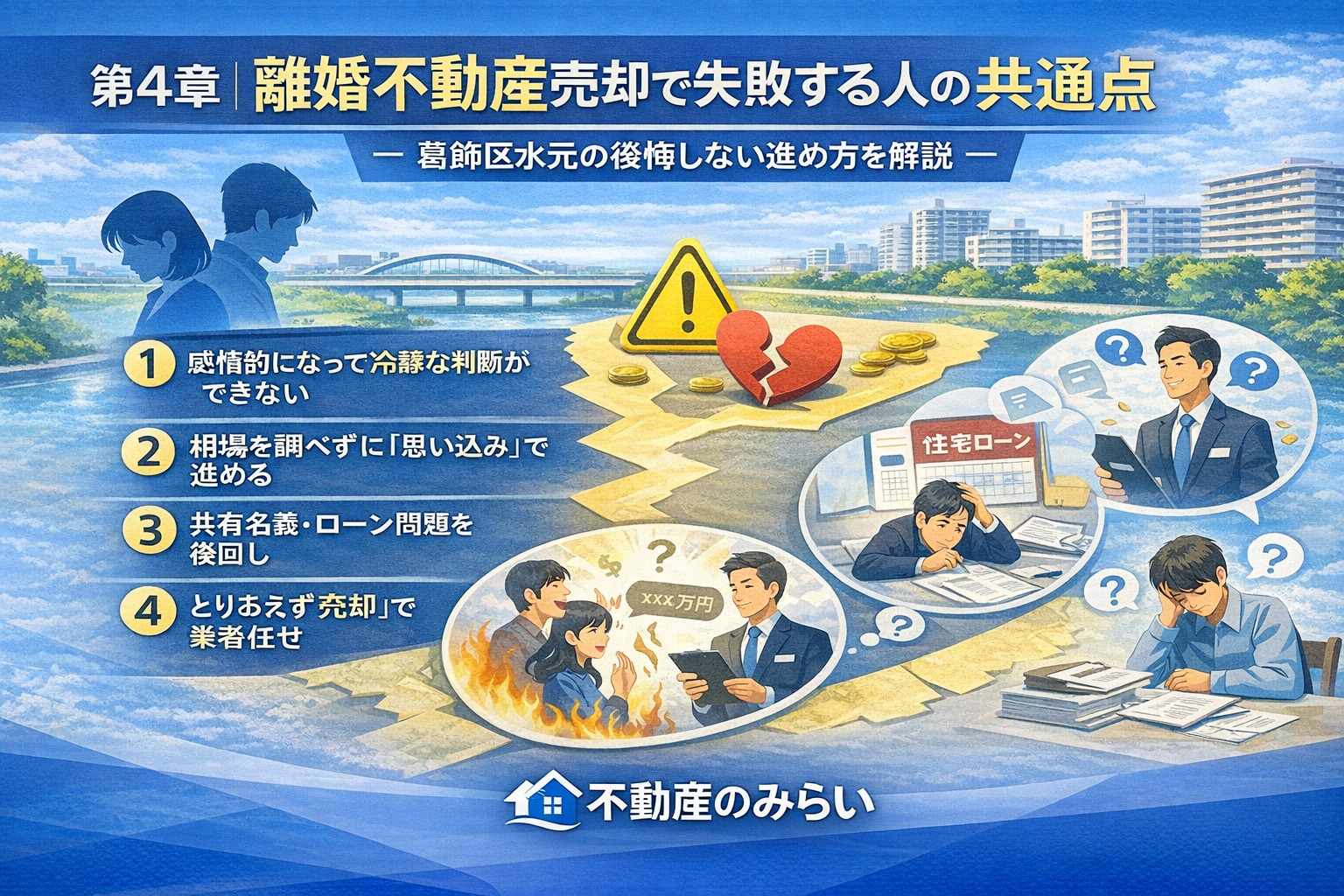 離婚不動産売却で失敗を防ぐポイント解説イメージ