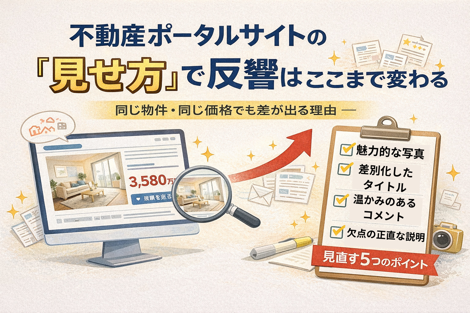 不動産ポータルサイトの見せ方で反響はここまで変わる|値下げ前に見直す5つのポイントの画像