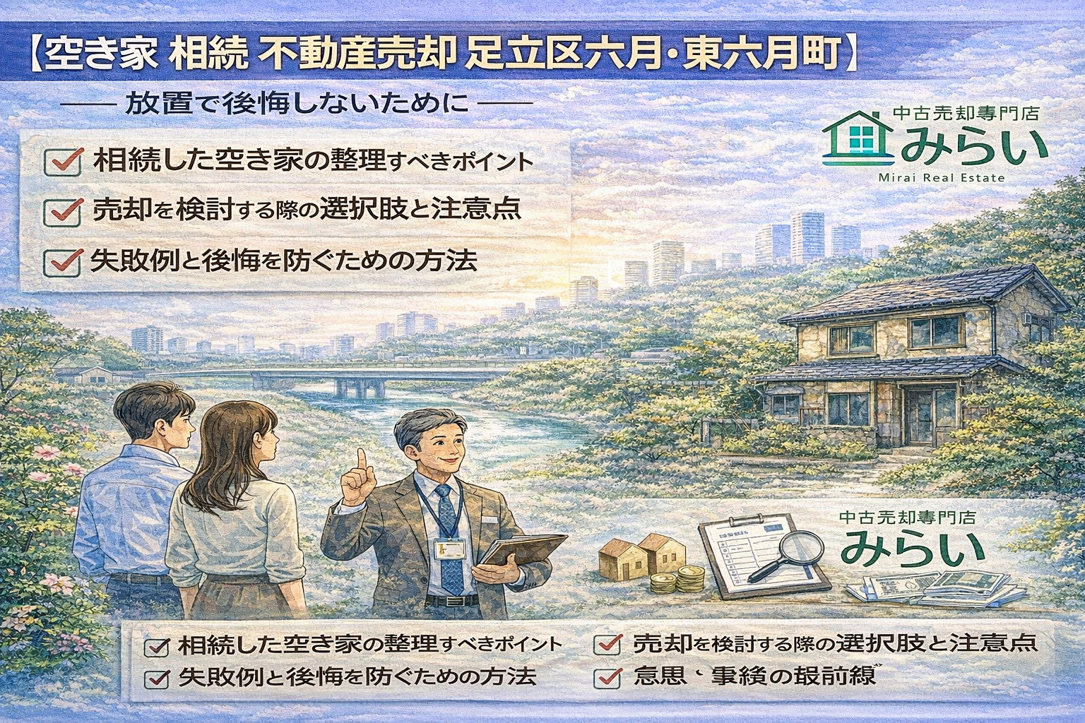 【空き家 相続 不動産売却 足立区六月・東六月町】  放置で後悔しないために──六月・東六月町エリアで相続空き家を正しく整理する方法の画像