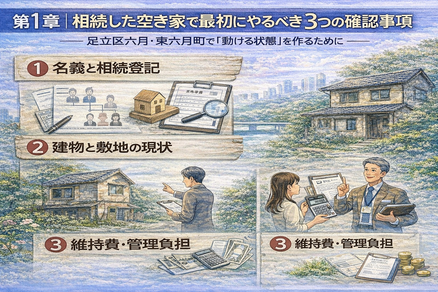 相続空き家で最初に確認すべきポイントを解説するイメージ