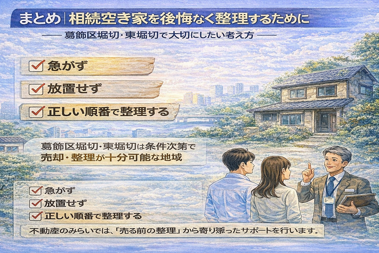 相続後の空き家を前向きに整理するためのイメージ
