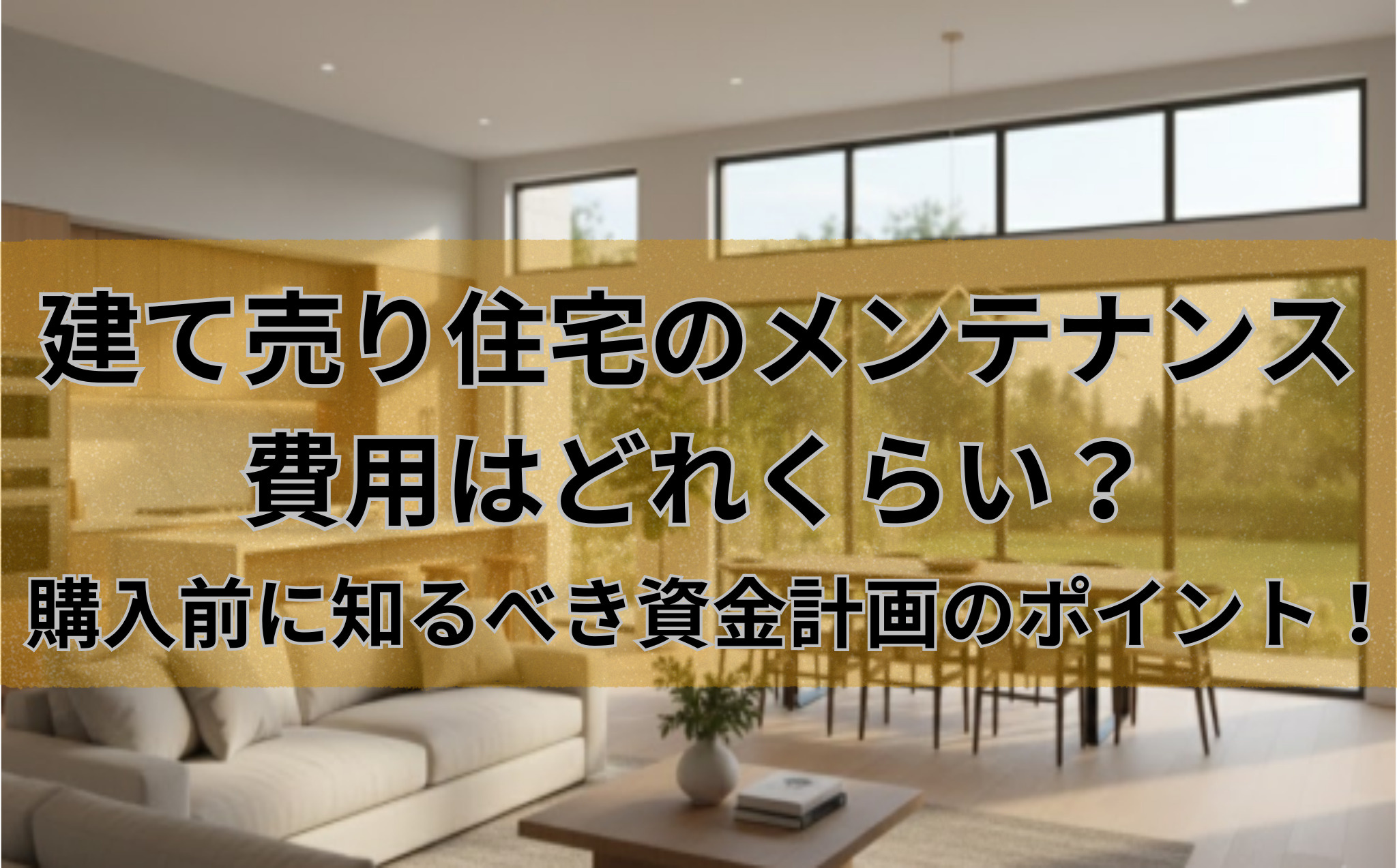 建て売り住宅のメンテナンス費用はどれくらい？購入前に知るべき資金計画のポイントの画像