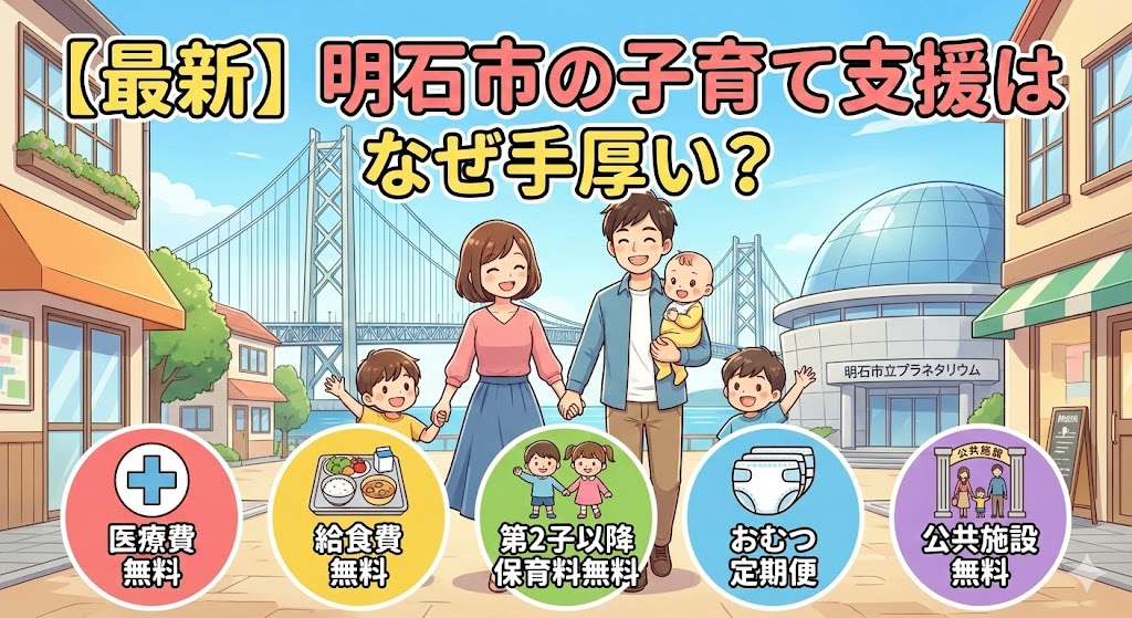 【最新】明石市の子育て支援はなぜ手厚い？戸建購入前に知っておきたい「5つの無料化」を徹底解説の画像
