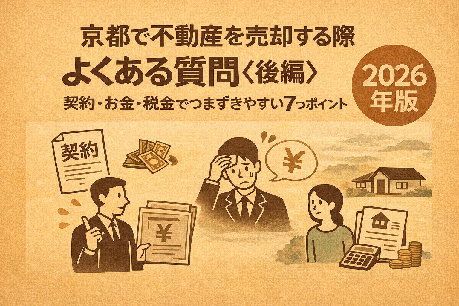 京都で不動産を売却する際によくある質問〈後編〉 ― 契約・お金・税金でつまずきやすい7つのポイント｜京都市で不動産売買をお探しならイマイプロパティーズ  株式会社
