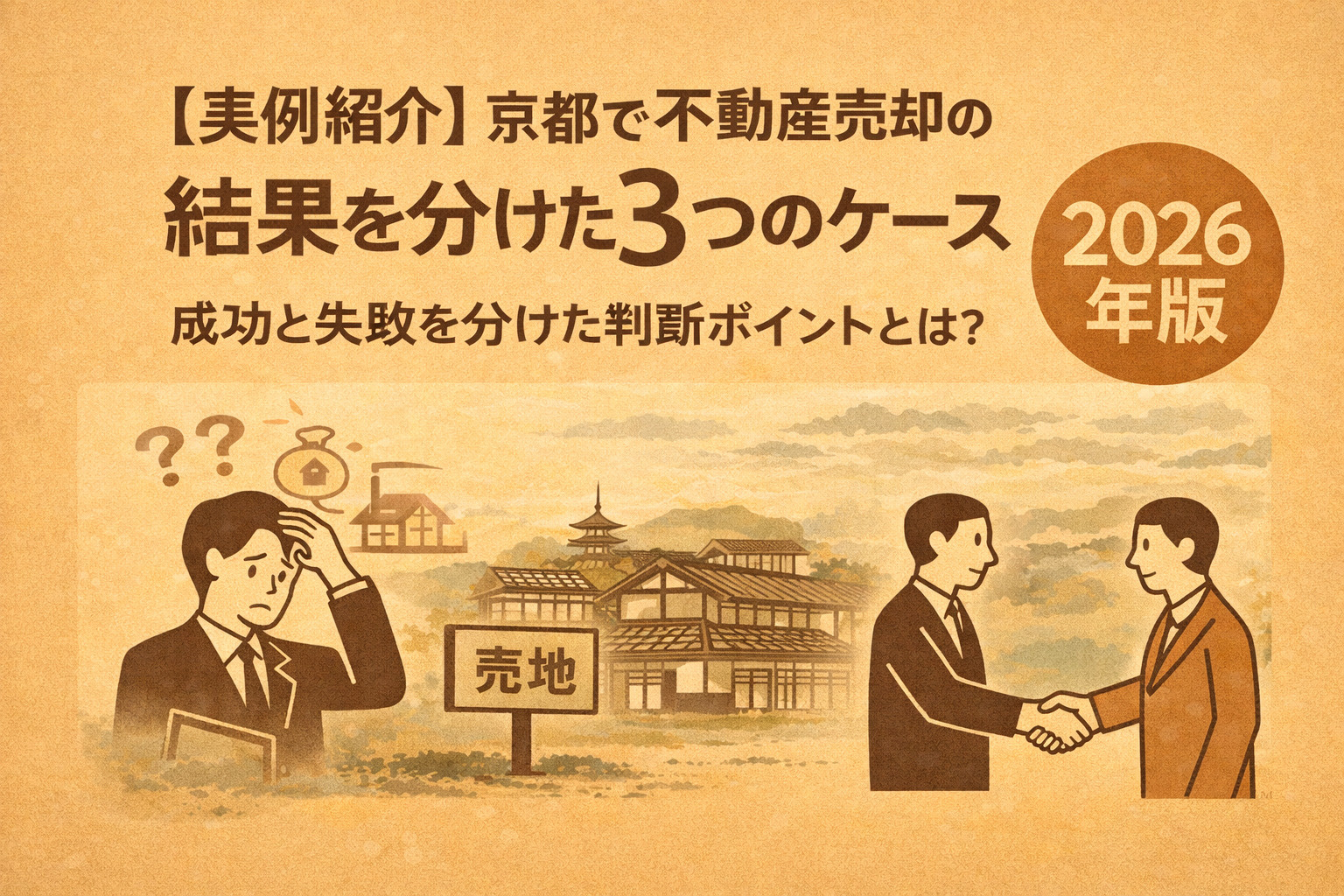 【実例紹介】京都で不動産売却の結果を分けた3つのケース ― 成功と失敗を分けた判断ポイントとは？の画像