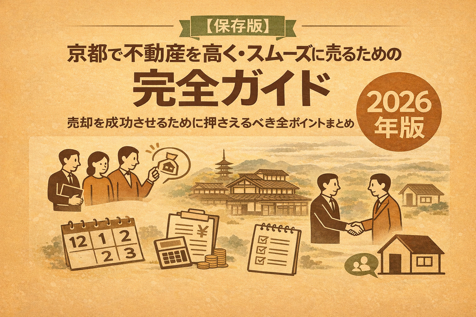 【保存版】京都で不動産を高く・スムーズに売るための完全ガイド ― 売却を成功させるために押さえるべき全ポイントまとめ（2026年版）の画像