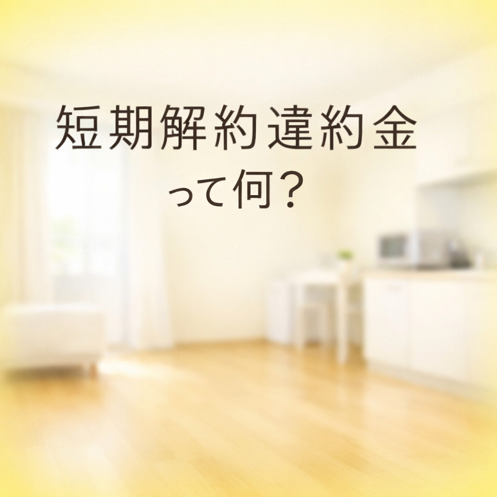 短期解約違約金って何?~名古屋 My賃貸~の画像