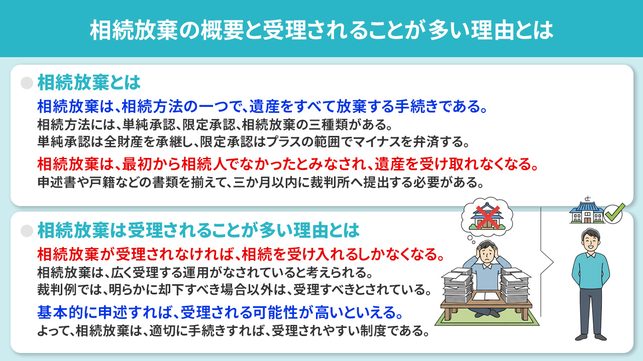相続放棄の概要と受理されることが多い理由とは