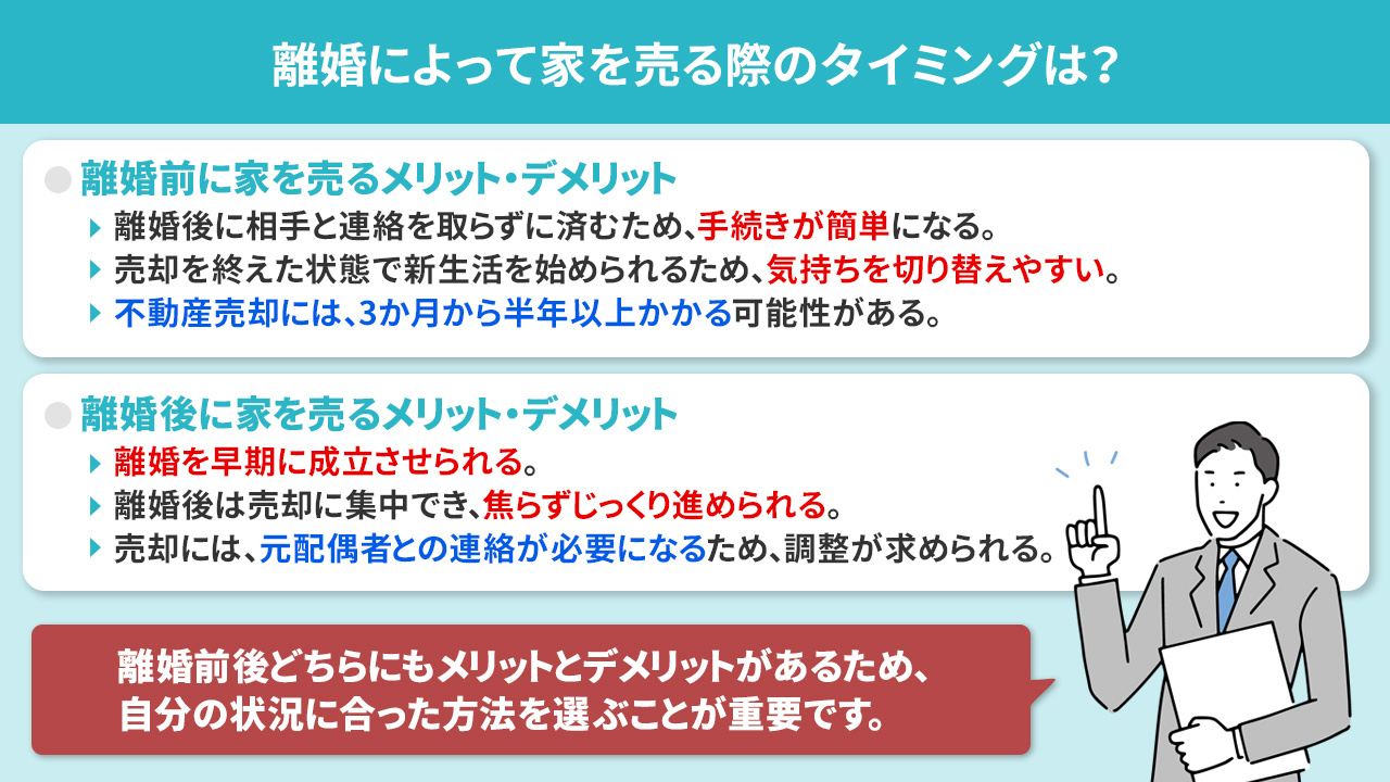 離婚によって家を売る際のタイミングは？