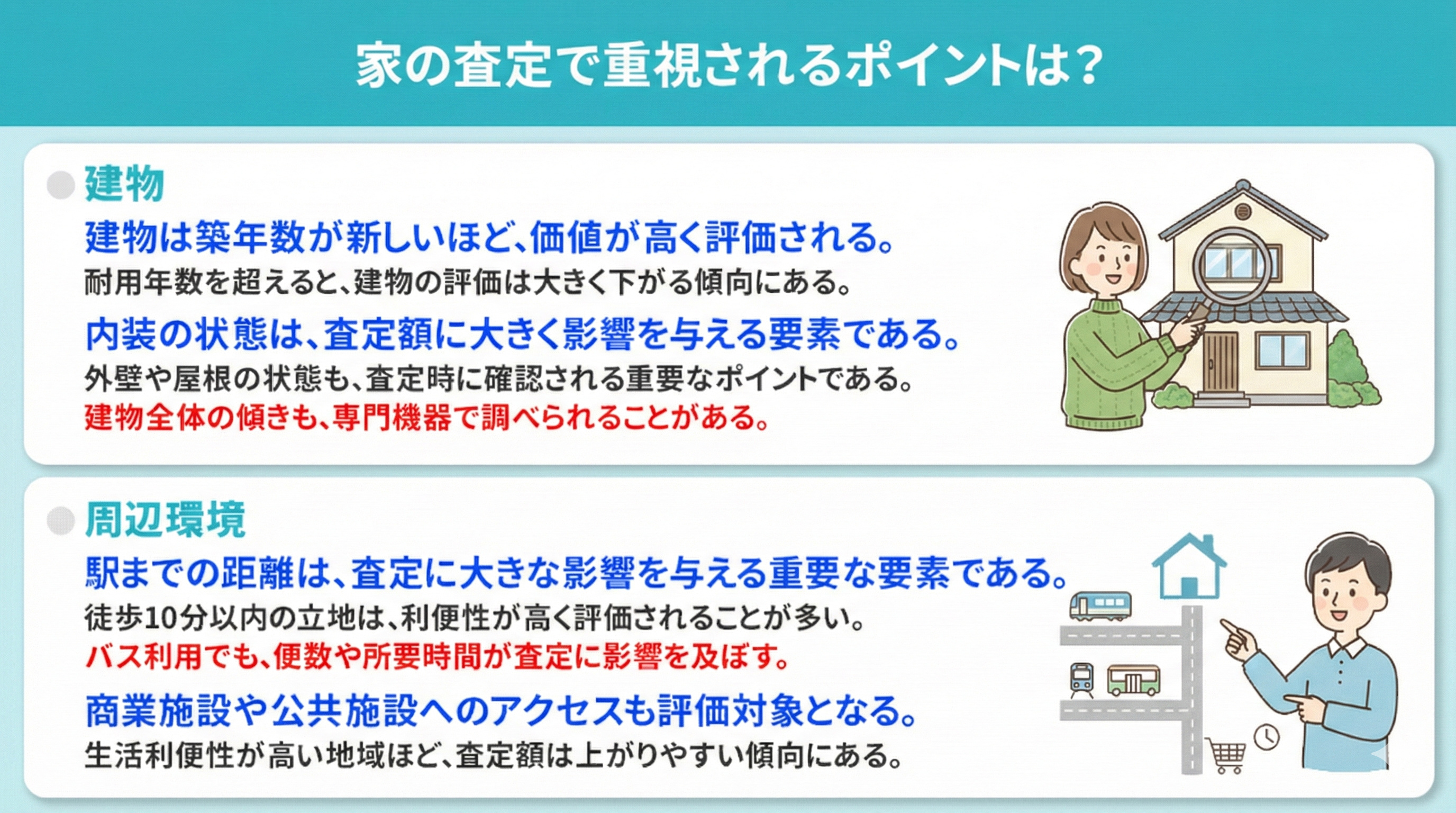 家の査定で重視されるポイントは？