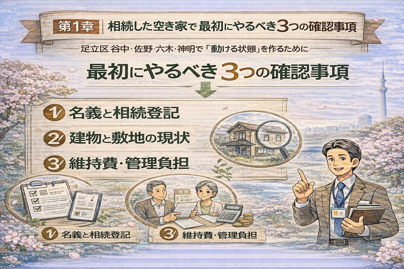 相続空き家で最初に確認すべきポイントを解説するイメージ