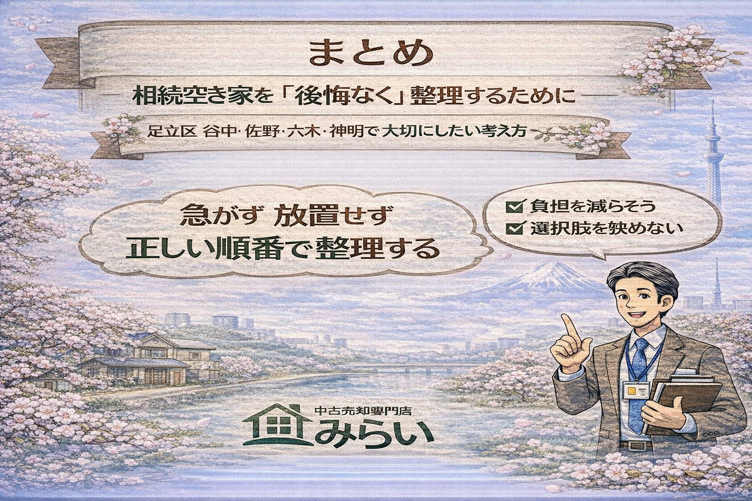 相続後の空き家を前向きに整理するためのイメージ