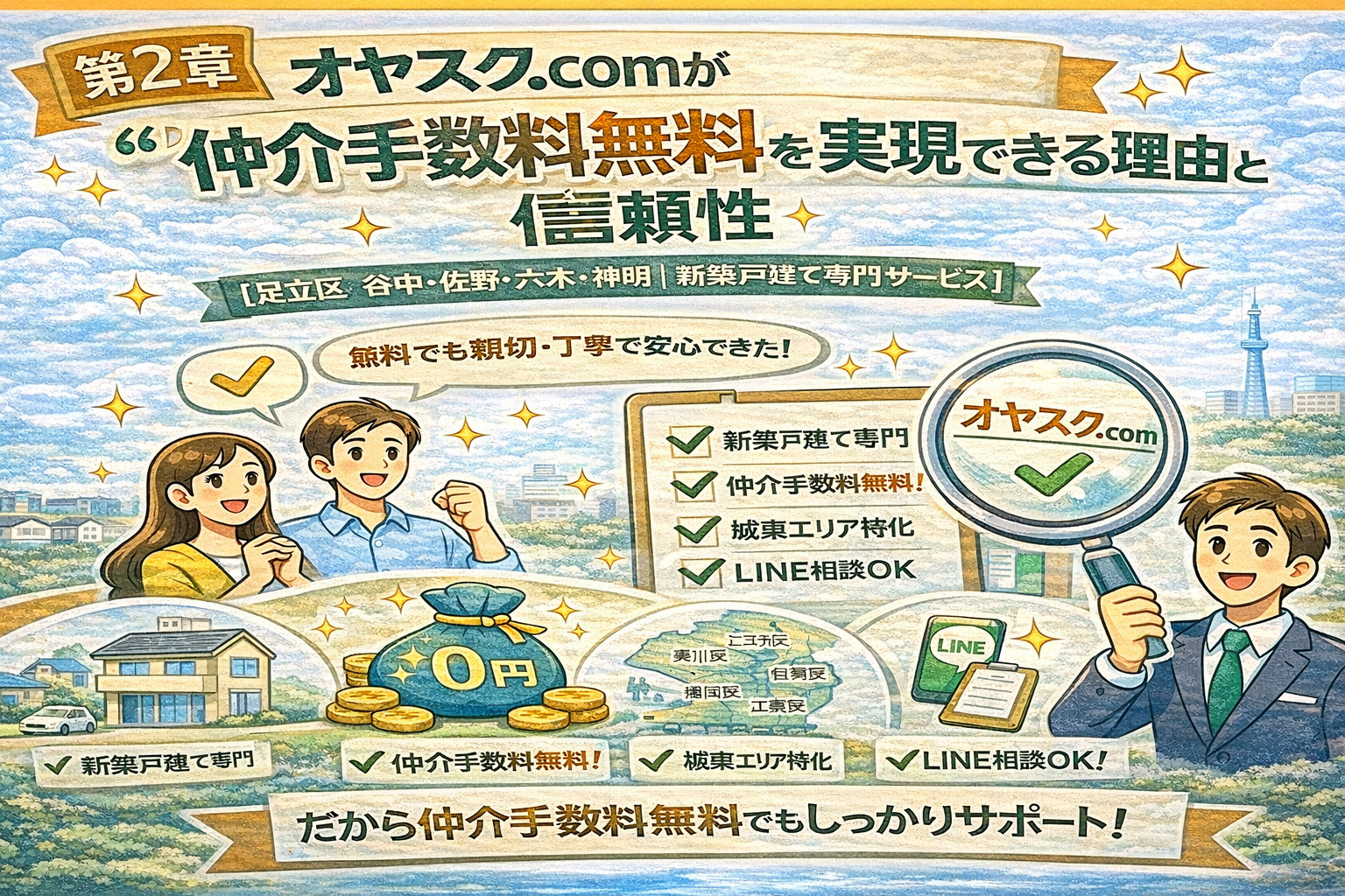 オヤスク.comが仲介手数料無料を実現できる理由と信頼性