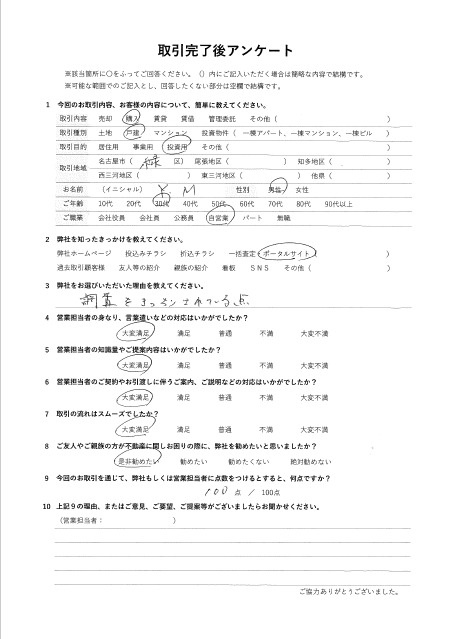 お客様よりお褒めの言葉をいただきました！の画像