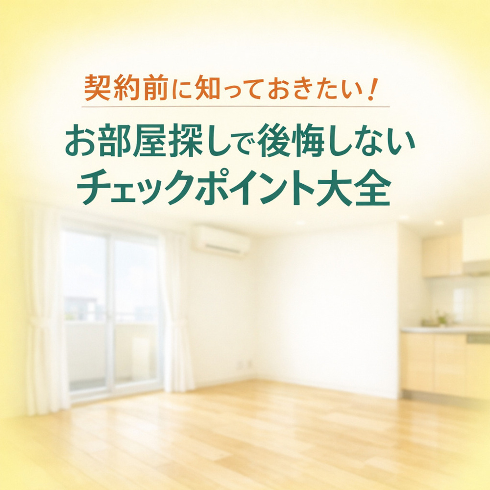 契約前に知っておきたい！お部屋探しで後悔しないためのチェックポイント大全～名古屋Mｙ賃貸～の画像