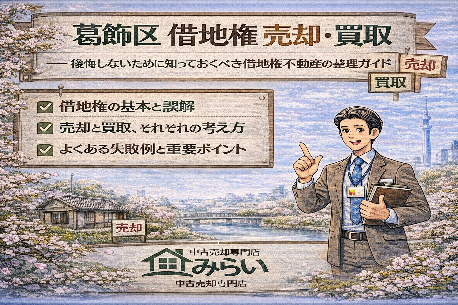 葛飾区で借地権不動産の売却を検討する住宅街のイメージ