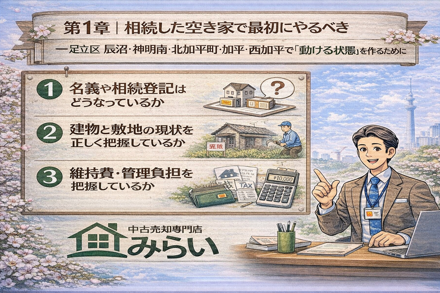 相続空き家で最初に確認すべきポイントを解説するイメージ