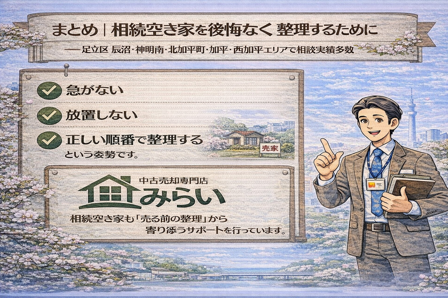 相続後の空き家を前向きに整理するためのイメージ