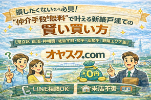 損したくないなら必見！ “仲介手数料無料”で叶える新築戸建ての賢い買い方 【足立区 辰沼・神明南・北加平町・加平・西加平｜城東エリア版】の画像