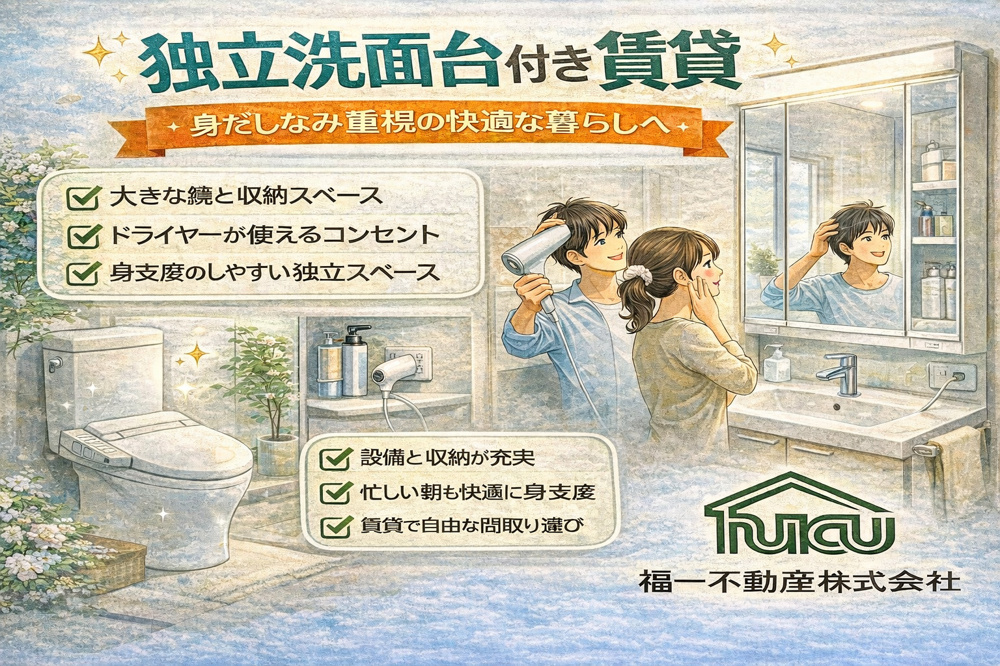 福一不動産株式会社で賃貸の独立洗面台選び方は？洗面台付き物件の探し方もご紹介の画像