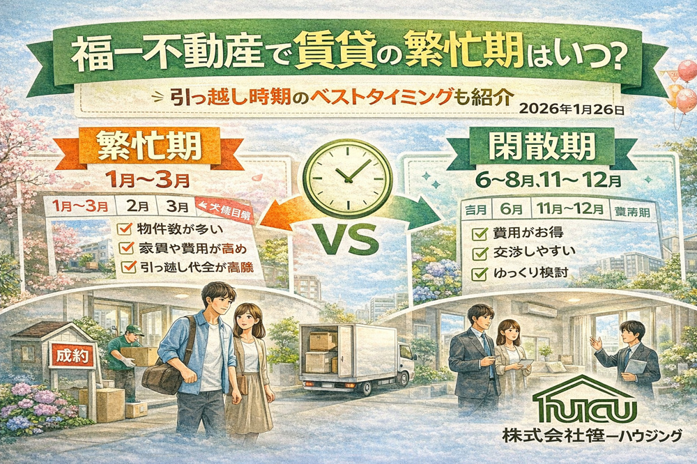 福一不動産株式会社で賃貸の繁忙期はいつ？引っ越し時期のベストタイミングも紹介の画像