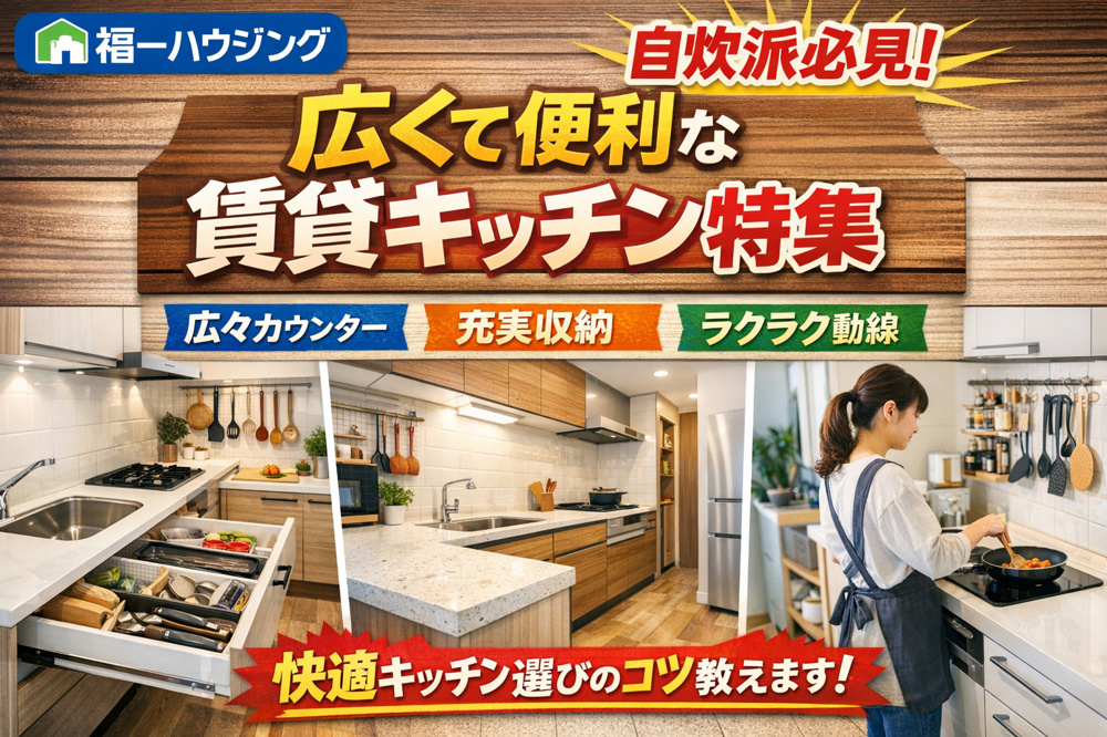 株式会社福一ハウジングの賃貸で広いキッチンを選ぶコツ！自炊しやすい物件の特徴も紹介の画像