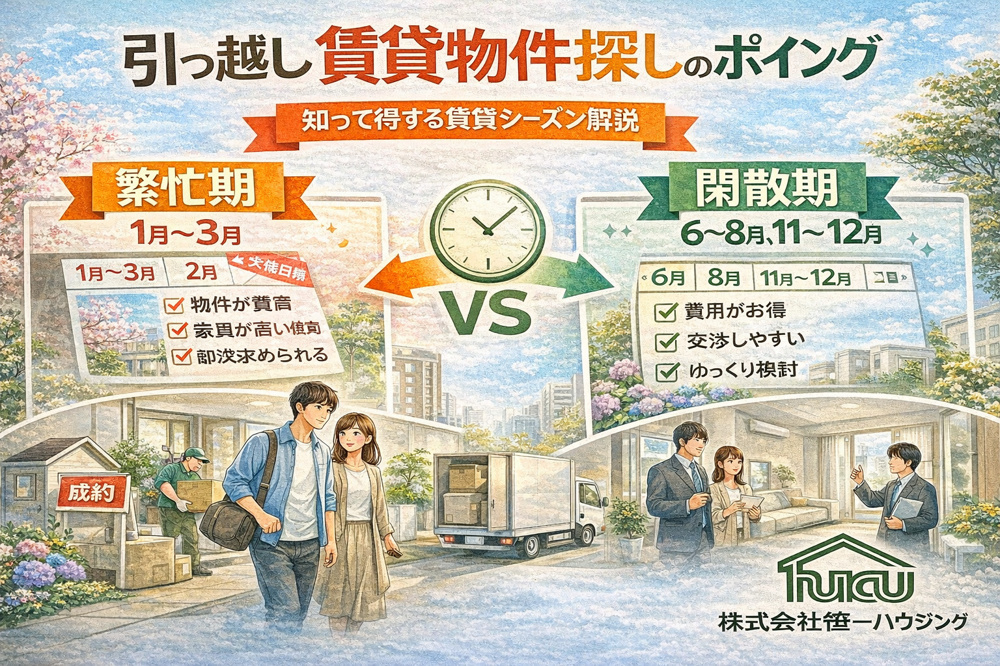 株式会社福一ハウジングの賃貸繁忙期はいつ？引っ越し時期のベストな選び方も紹介の画像