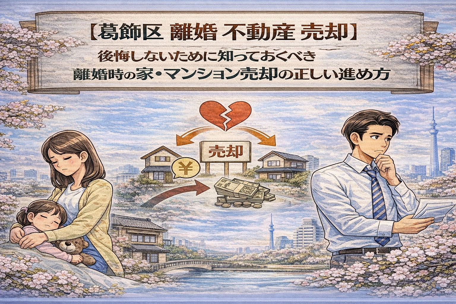 【葛飾区 離婚 不動産 売却】  後悔しないために知っておくべき 離婚時の家・マンション売却の正しい進め方の画像