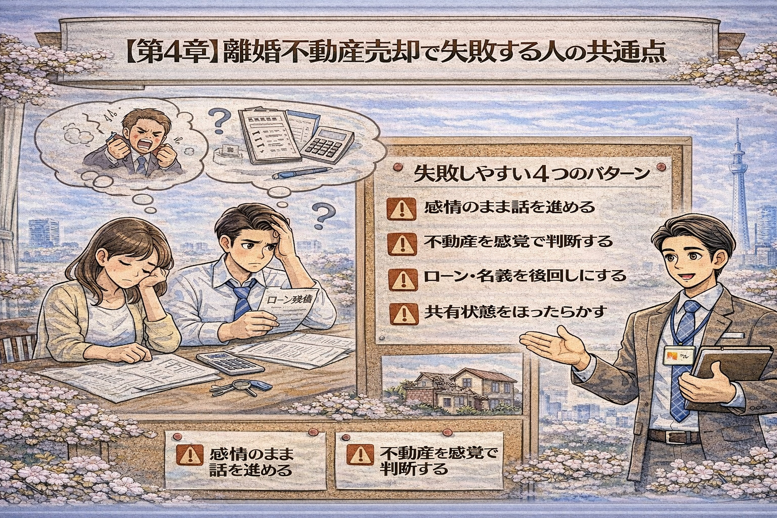 離婚不動産売却で失敗しやすいポイントの解説