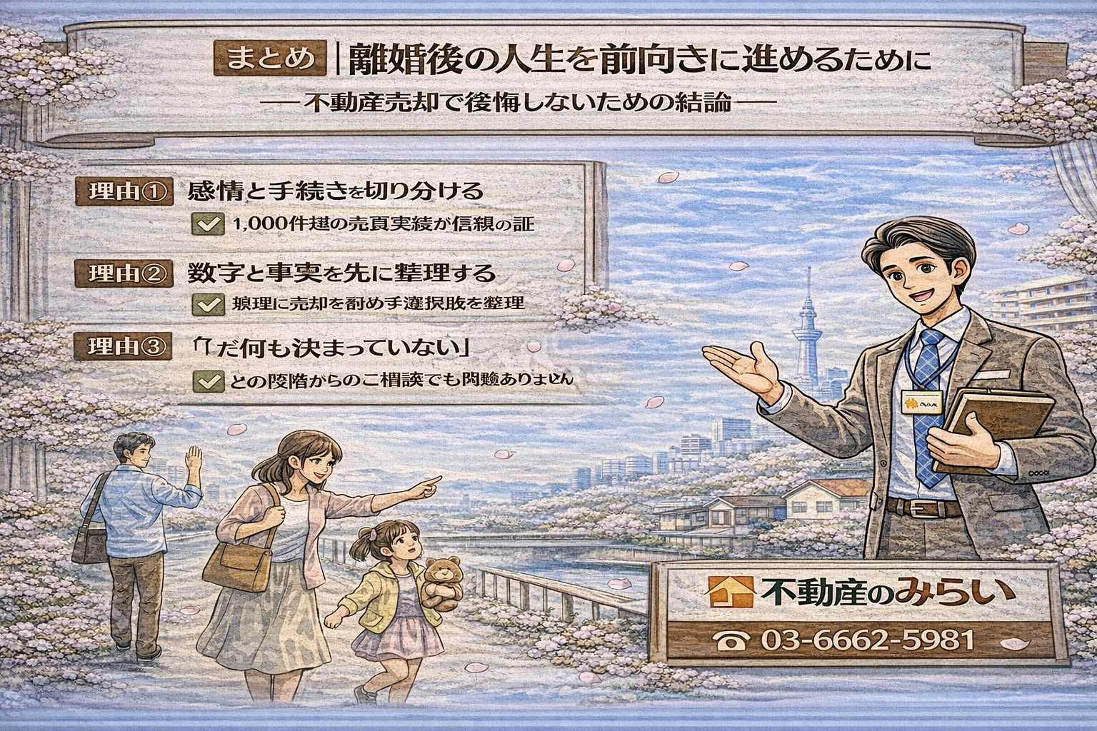 離婚後の新しい生活へ前向きに進むイメージ