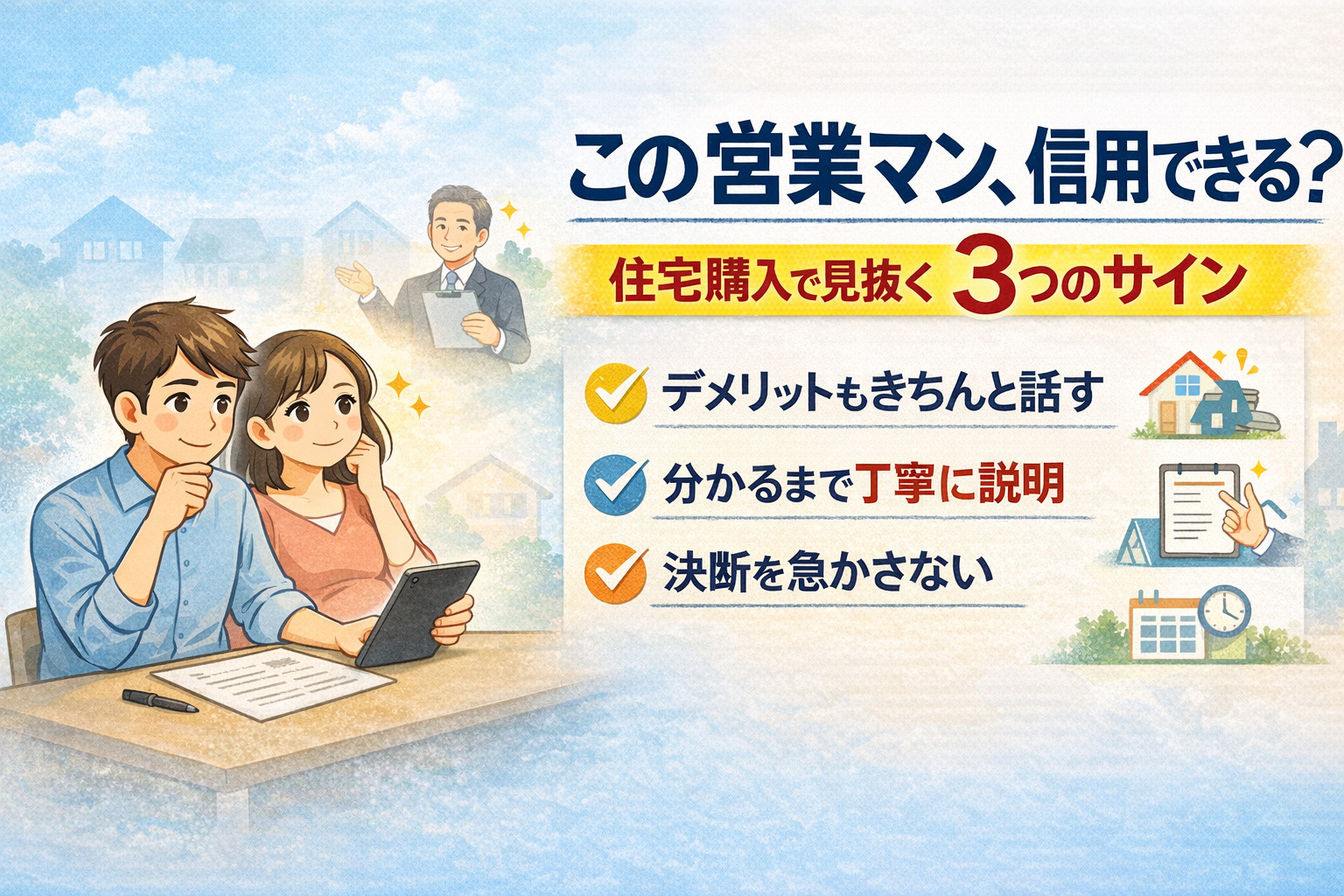 「この営業マン、信用できる？」住宅購入で見抜くべき3つのサインの画像