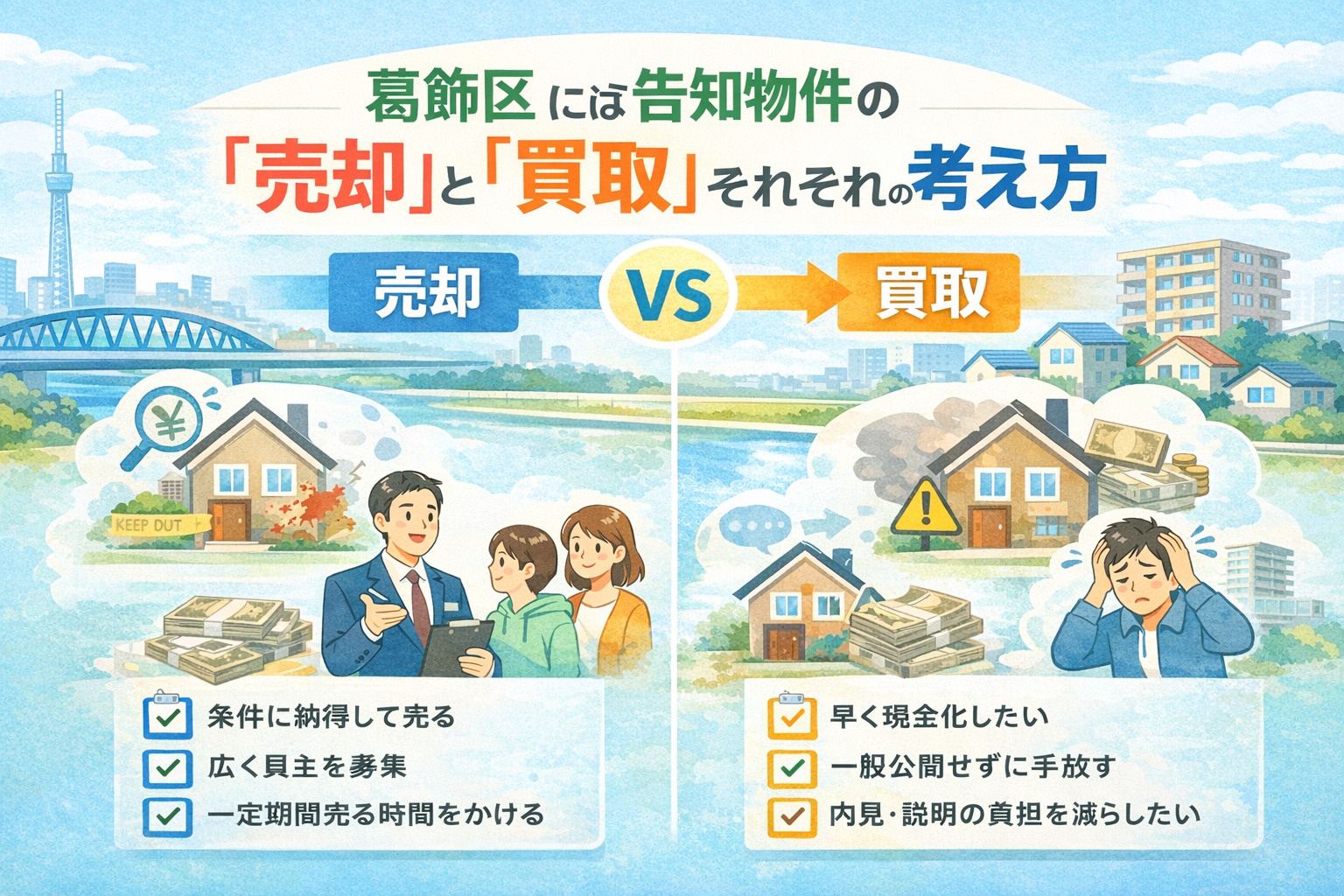事故物件・告知物件の売却と買取の違いを比較解説