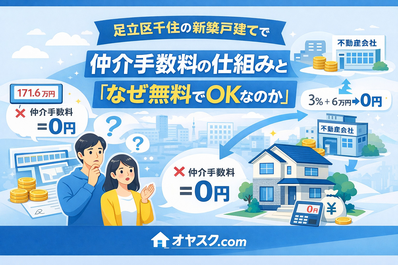 足立区千住の新築戸建てで仲介手数料が無料になる仕組みを解説