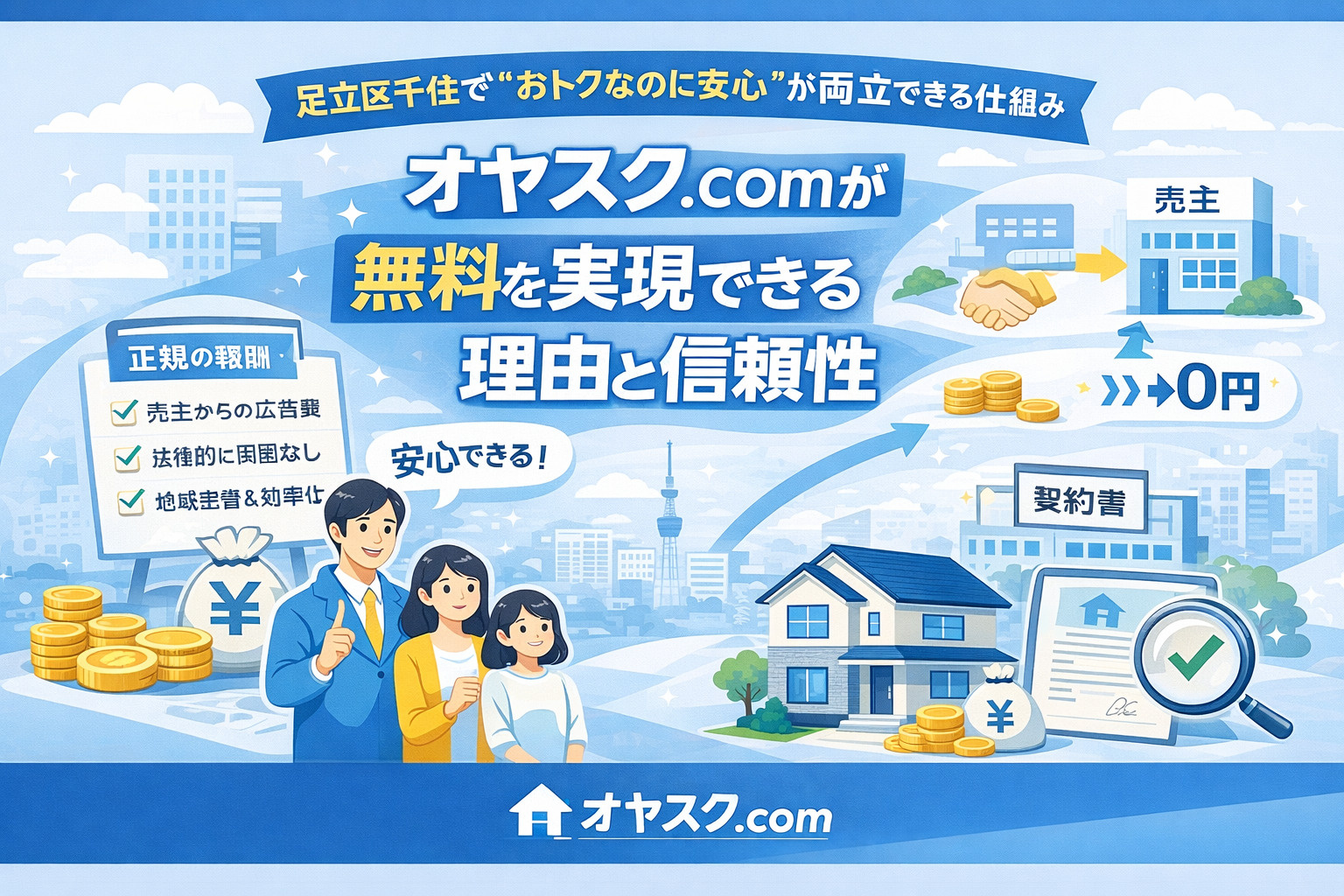 オヤスク.comが足立区千住で仲介手数料無料を実現できる理由と安心の仕組み