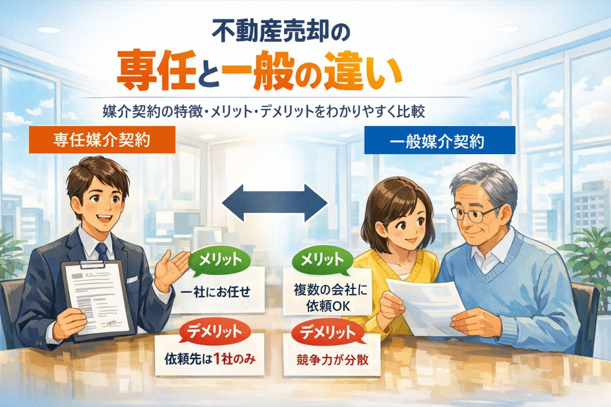 不動産売却で専任と一般の違いを徹底比較｜媒介契約のメリット・デメリットと選び方のポイントの画像