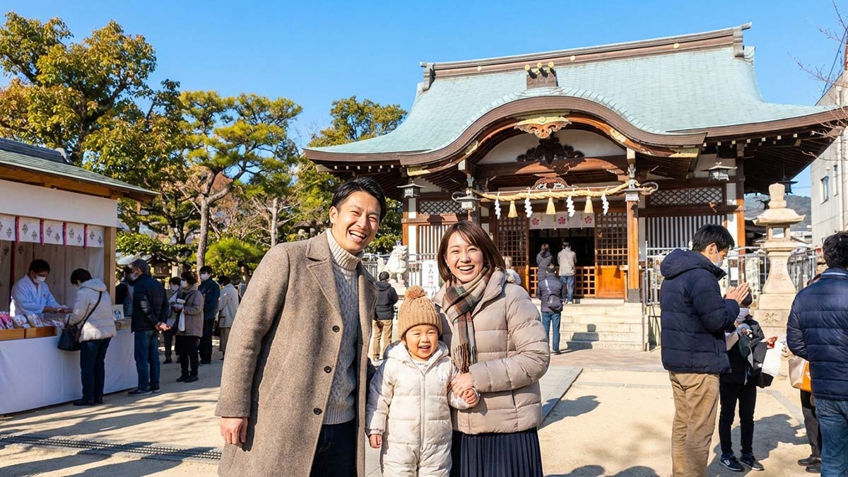 打出の小槌をモチーフにしたお守りや絵馬、金運と学業成就を願う参拝者