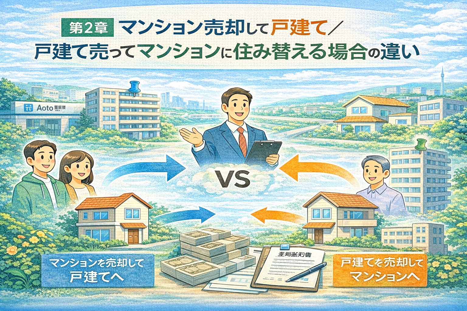 マンション売却と戸建て売却の住み替えパターン比較