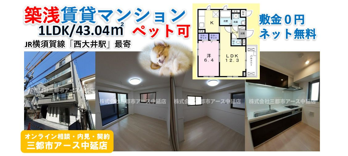 【Ｆｅｌｉｃｅ品川】築浅賃貸マンション・1LDK・ペット可・ネット無料・西大井駅