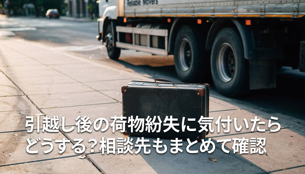 引越し後の荷物紛失に気付いたらどうする？相談先もまとめて確認の画像