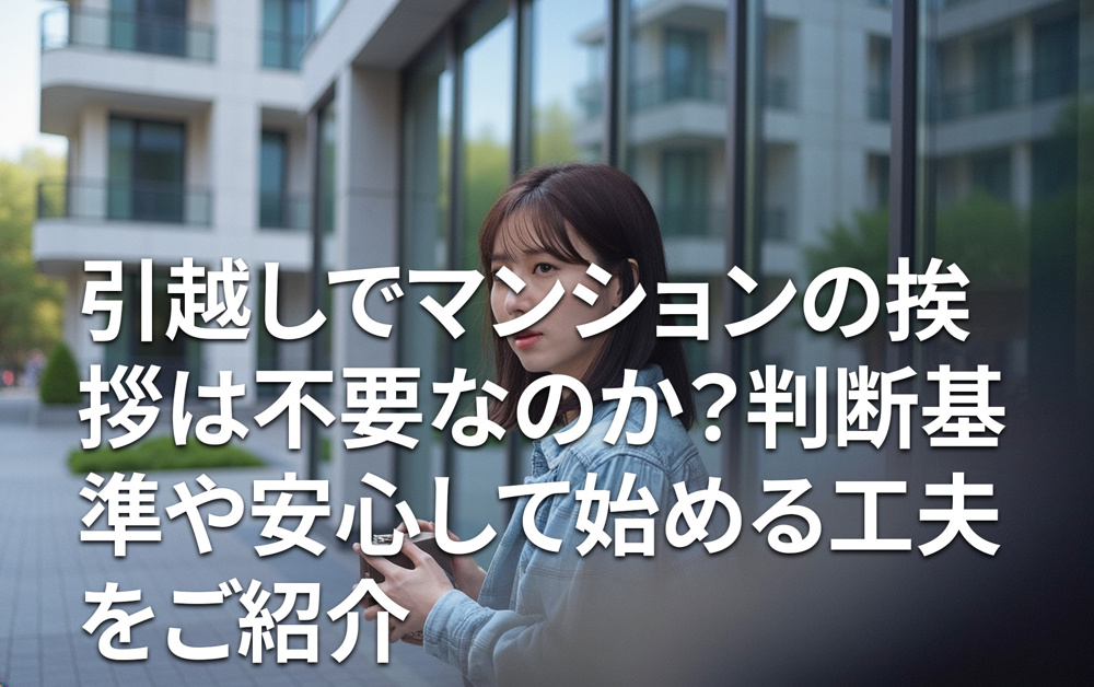 引越しでマンションの挨拶は不要なのか？判断基準や安心して始める工夫をご紹介の画像