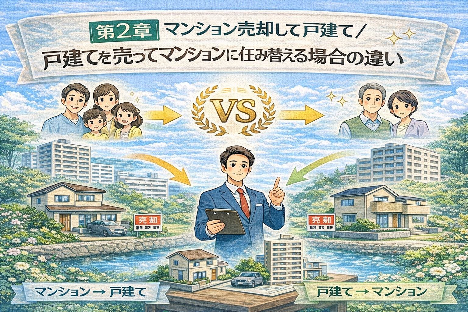 マンション売却と戸建て売却の住み替えパターン比較