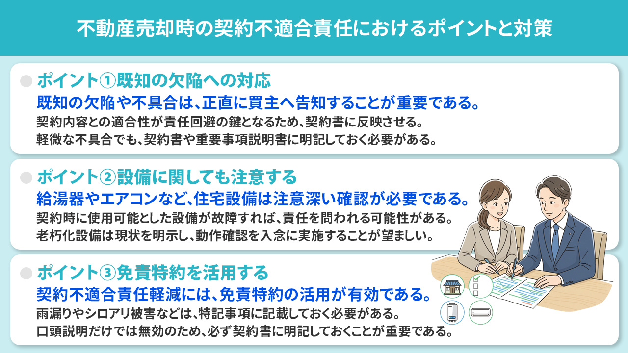 不動産売却時の契約不適合責任におけるポイントと対策
