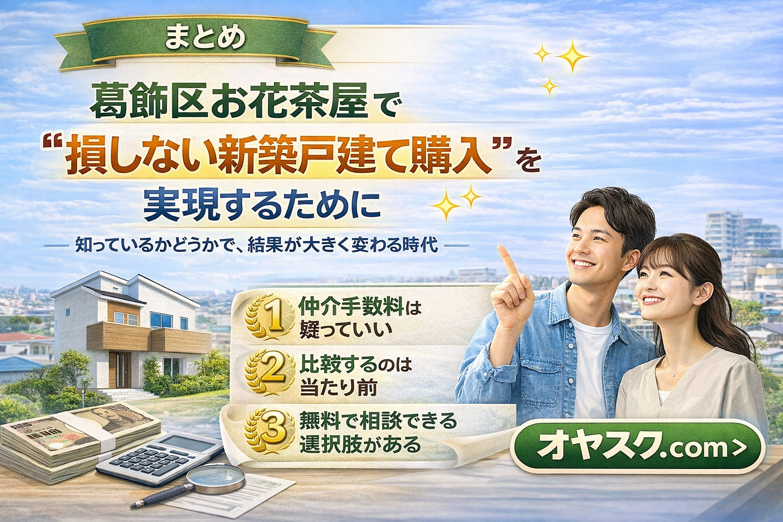 葛飾区お花茶屋で損しない新築戸建て購入を実現するための重要ポイントまとめ