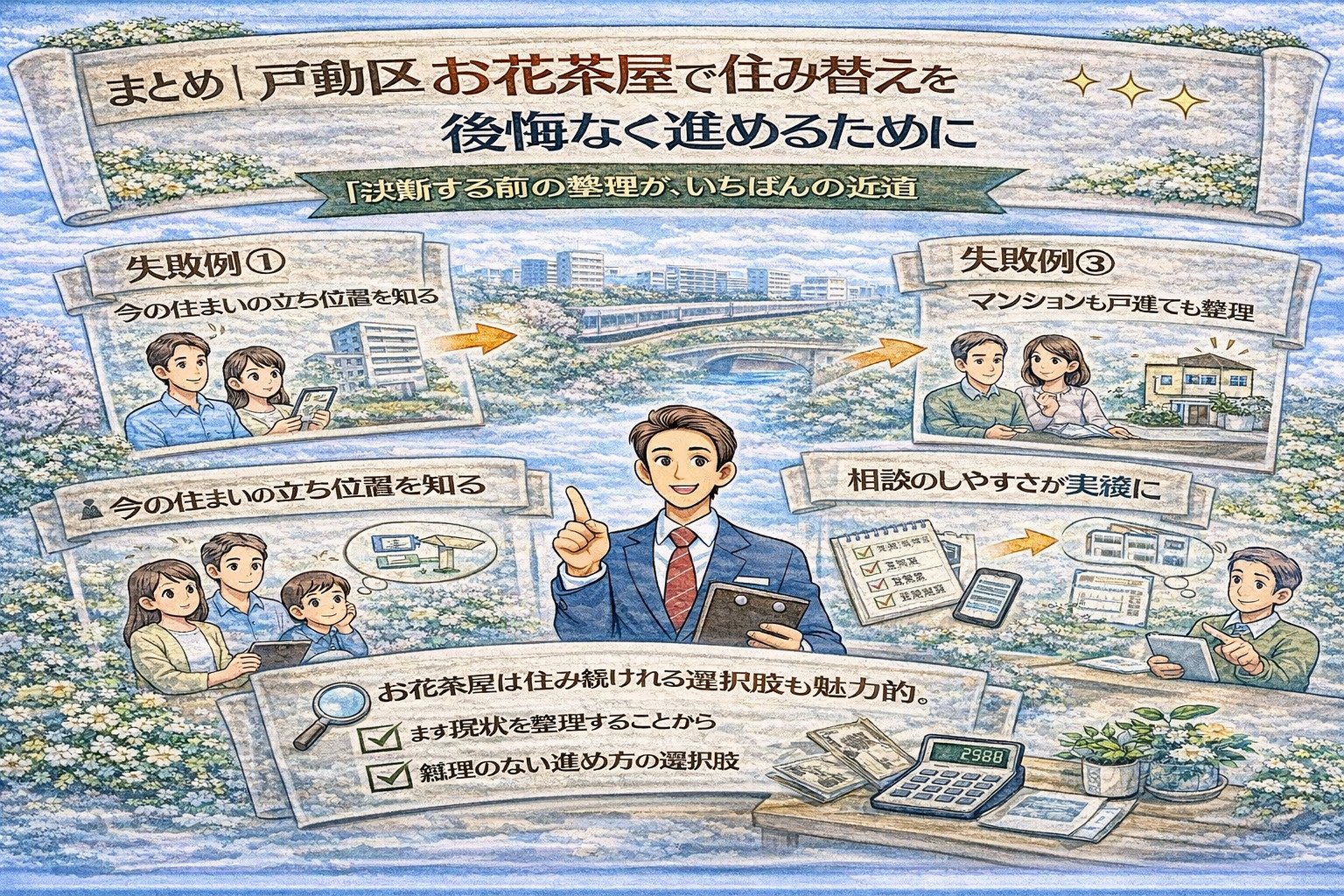 葛飾区お花茶屋で後悔しない住み替えをまとめたイメージ