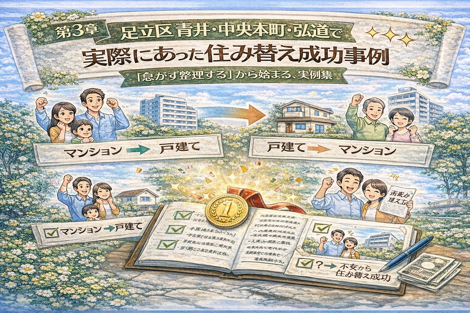 足立区青井・中央本町・弘道での住み替え成功事例イメージ