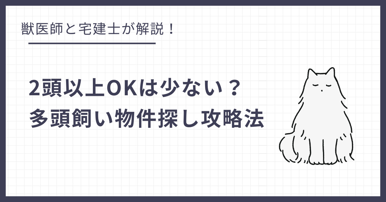 猫2匹以上OKの賃貸が見つからない!多頭飼い物件探しの攻略法の画像