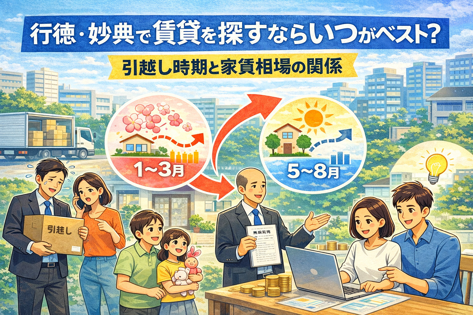 行徳・妙典で賃貸を探すならいつがベスト?引越し時期と家賃相場の関係の画像